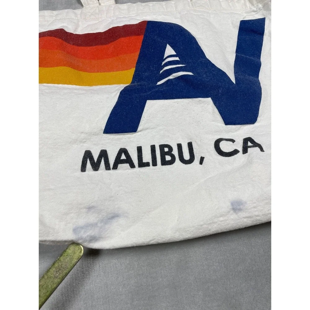 Aviator Nation Tote Bag Unisex Natural Malibu CA Canvas Retro Beach Shopper